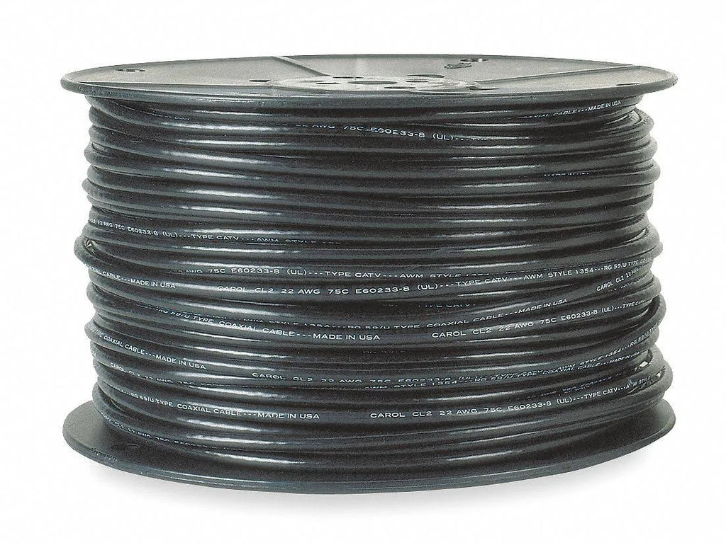 Coaxial Cable, 20 Awg, Black, PVC E198926