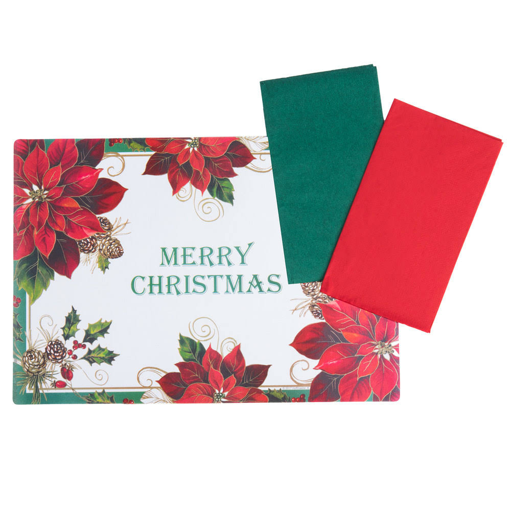 10x22 x 14x22 Merry Christmas Placemat Combo Pack - 250/Case A808868