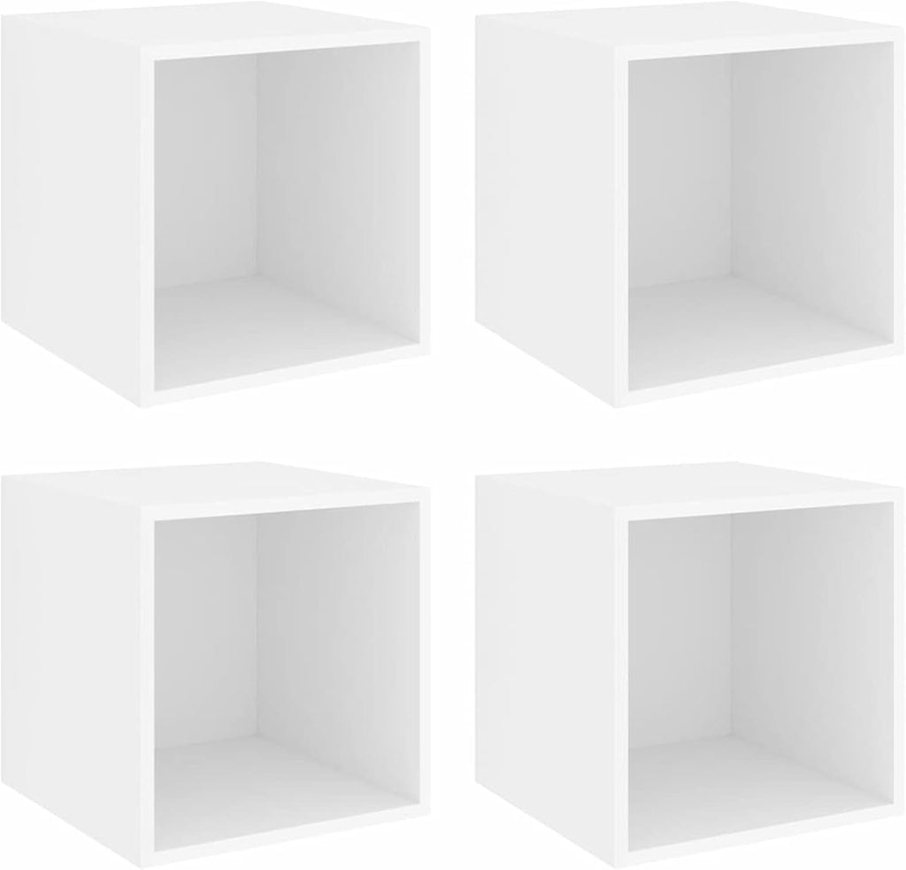 4 Piece Wall Mounted Storage Cabinet White Chipboard D22047