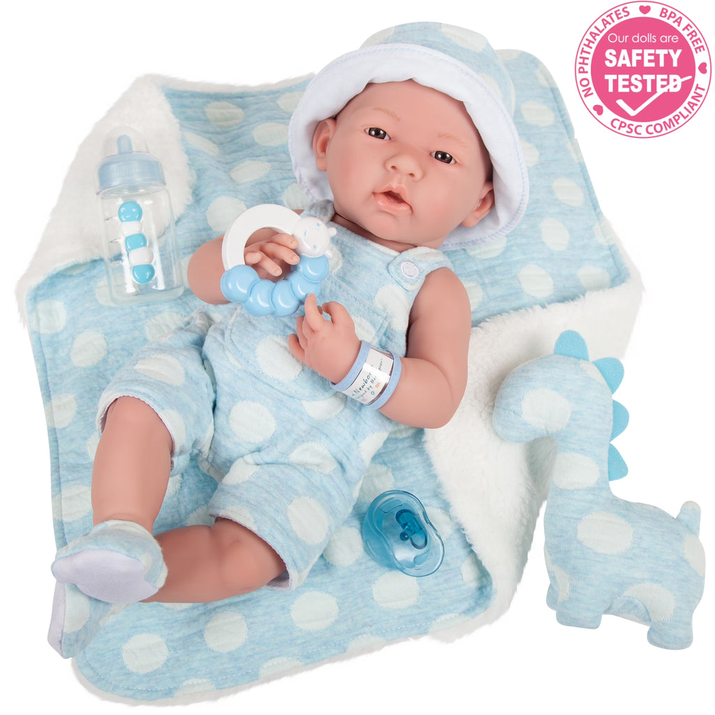 15" All-Vinyl Baby Doll in Blue with Deluxe Accessories G226618