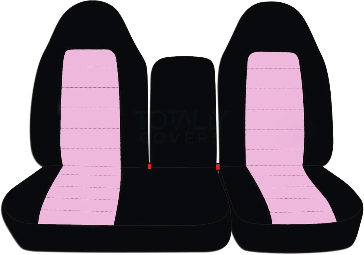 Black & Charcoal Two-Tone Front 40/60 Split Bench Truck Seat Covers R45530