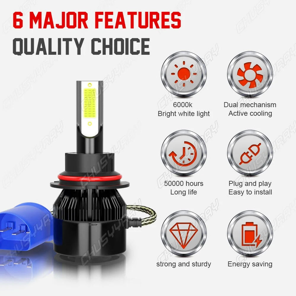 LED Headlight + Fog Light Bulbs Kit 4X C35968