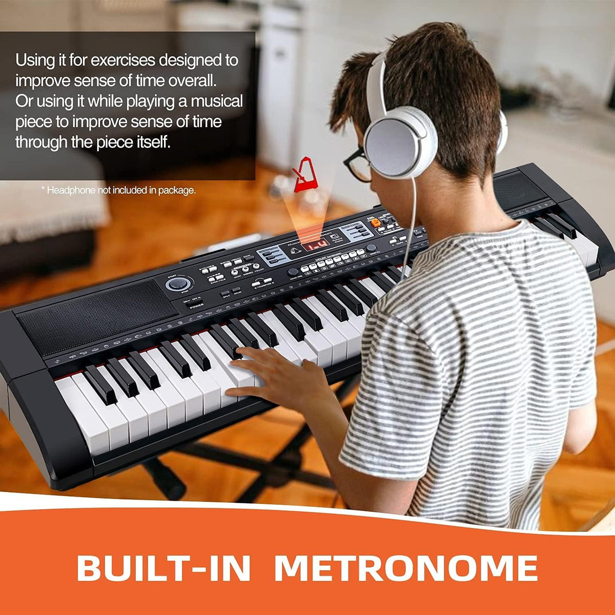 61 Key Electric Keyboard with Microphone and Power Supply V8876