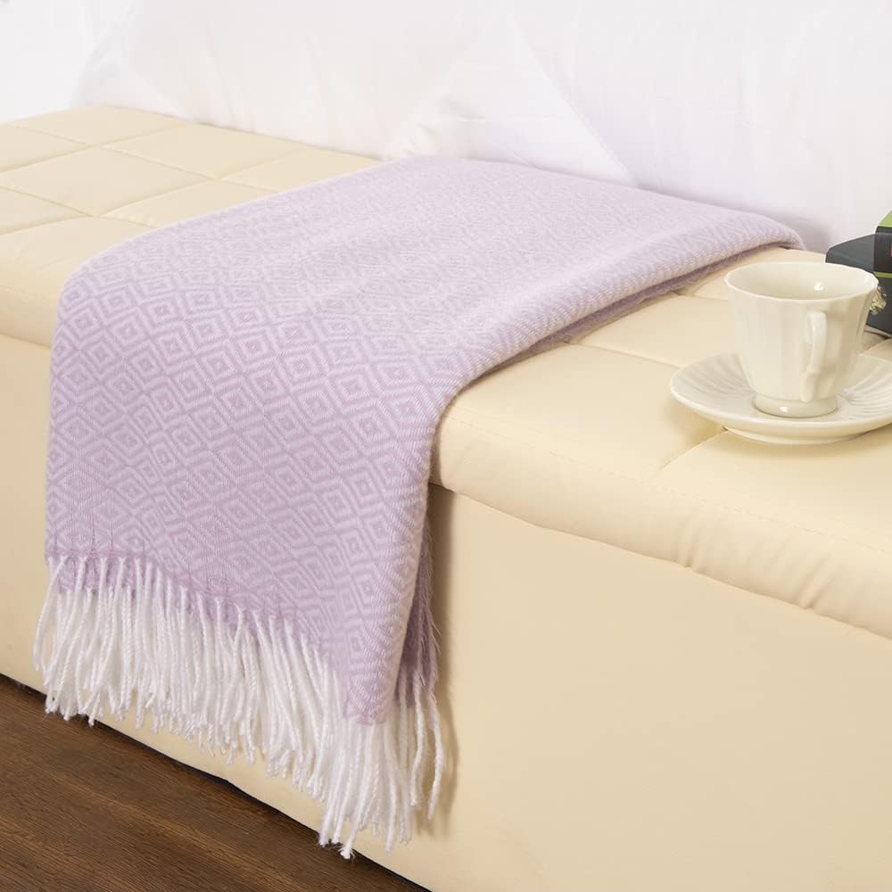 Navy Blue Herringbone Faux Cashmere Throw Blanket 50 x 60 Q45740