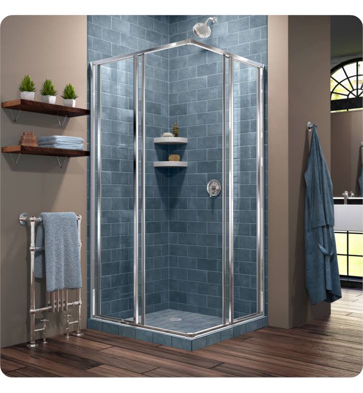 Satin Black Framed Sliding Shower Enclosure B6976