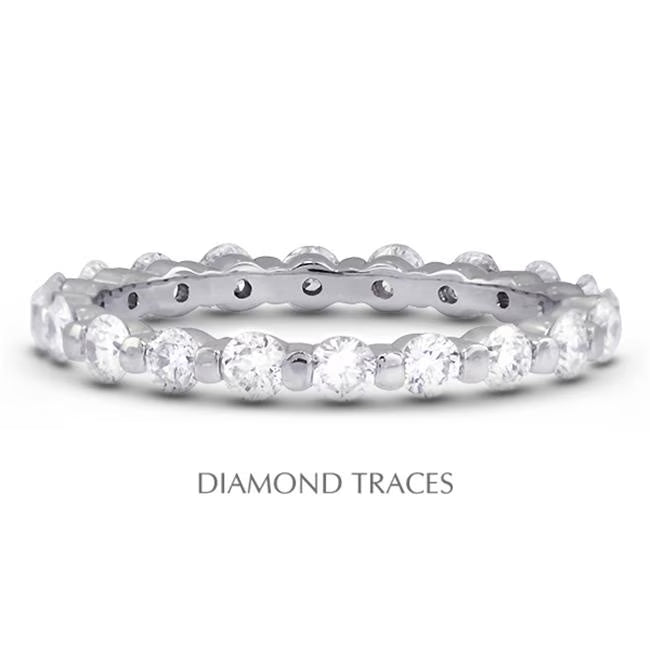 Platinum 950 Bar Setting 1.01 Carat Total Natural Diamonds Eternity Ring Y361