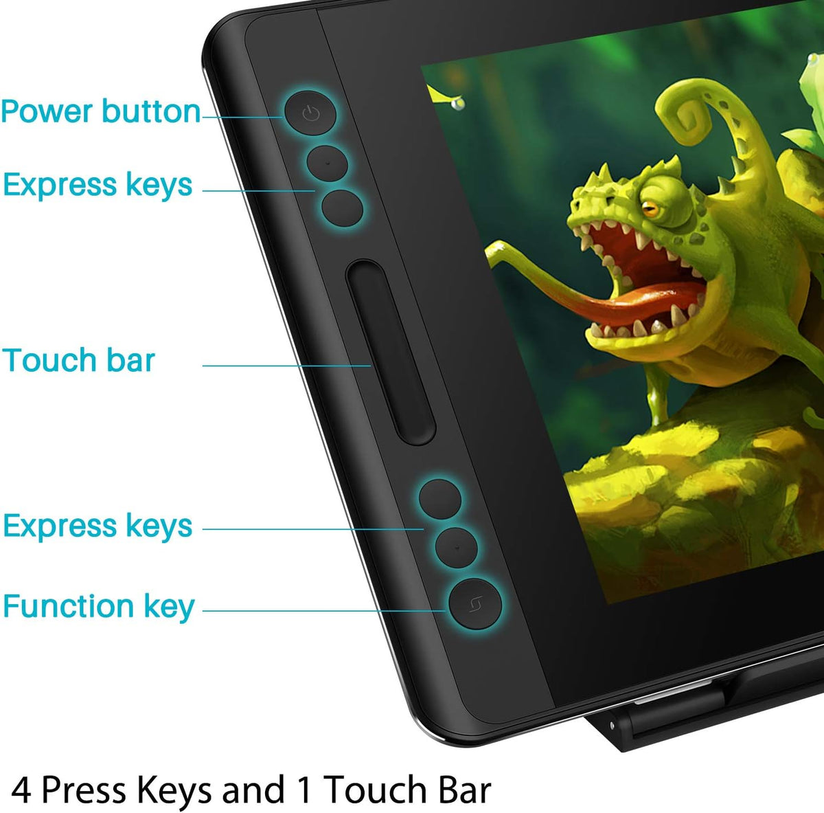 12 Drawing Tablet with Screen Graphics Monitor with Adjustable Stand A722389