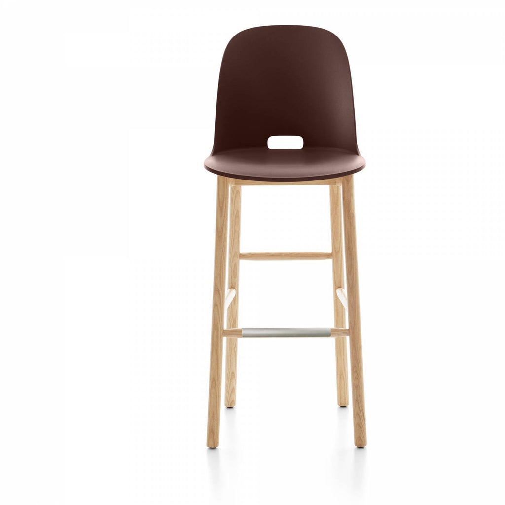 Green Dark Ash High Back Barstool U559896