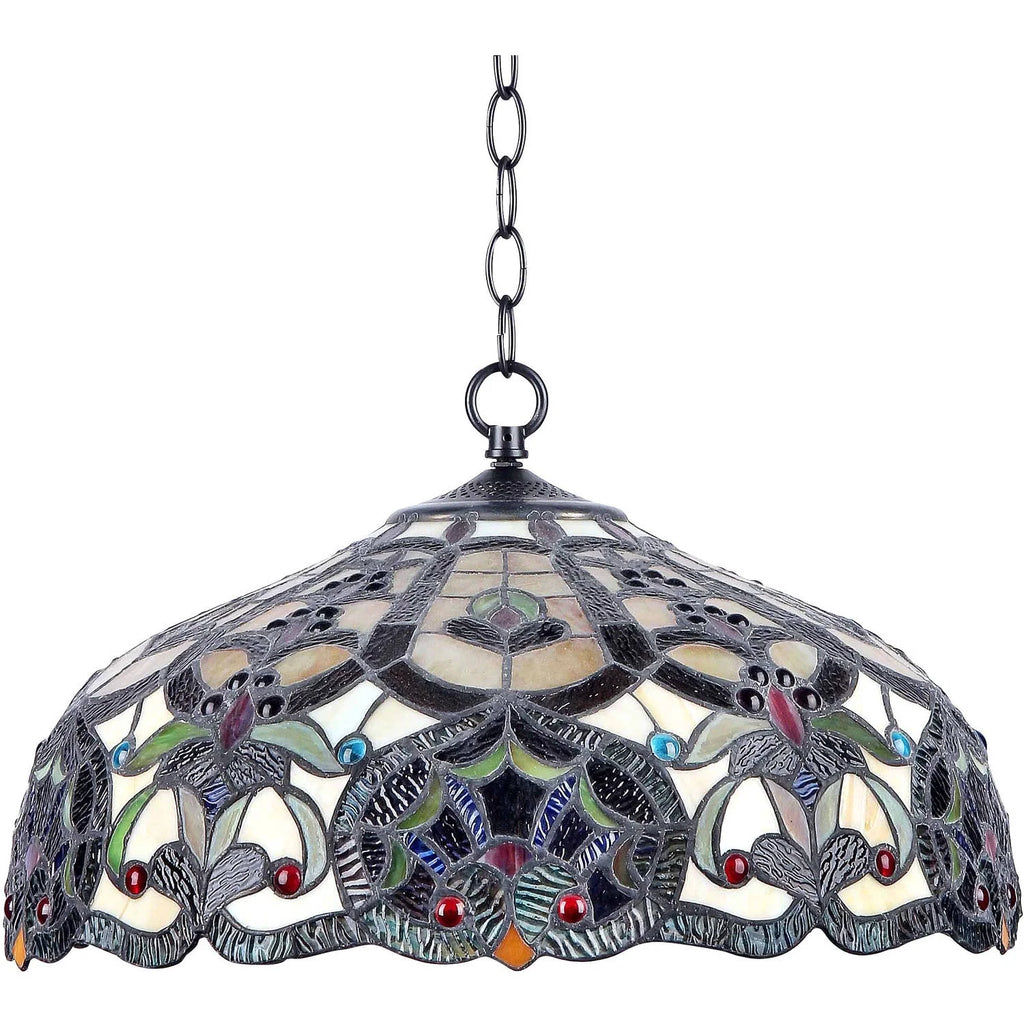 Tiffany-style 2 Light Victorian Ceiling Pendant Fixture S103