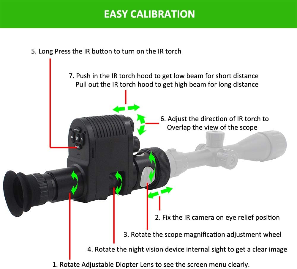 720p HD Digital Hunting Night Vision Scope Camcorder Monocular with 850nm Infrared IR Flashlight and 32G TF Card J893245