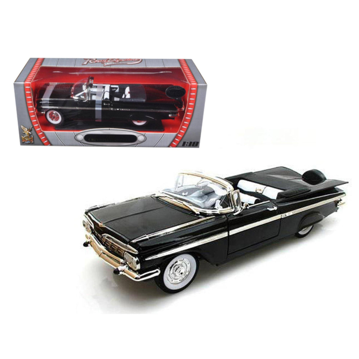 1959 Chevrolet Impala Black 1/18 Diecast Model X599286