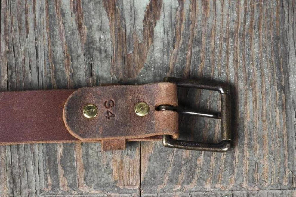 Brown Distressed Leather Casual Belt C236507