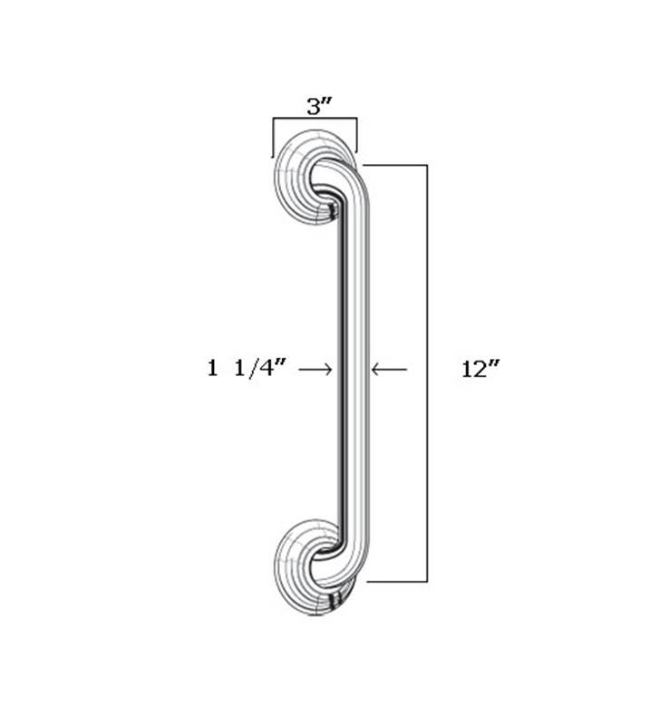 Antique Copper 12x22 Grab Bar with Round Flange F923