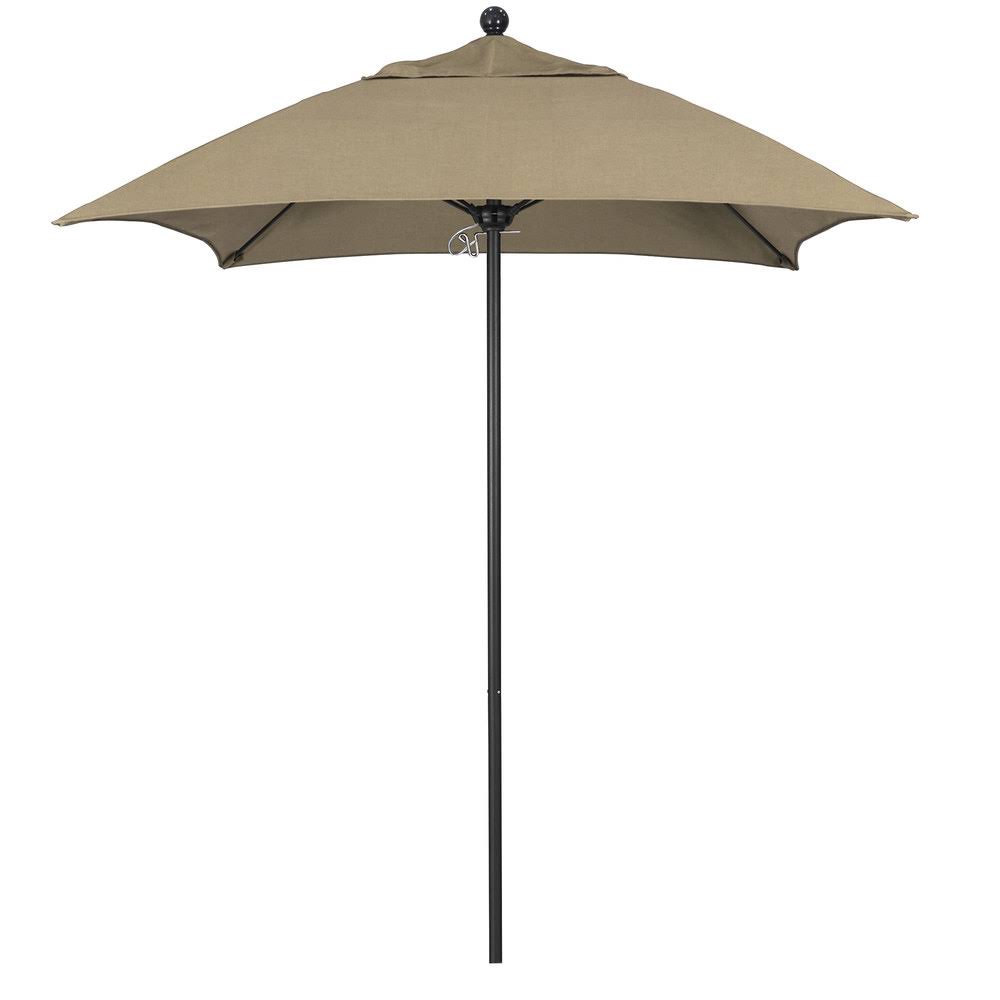 6 ft Patio Umbrella with Black Aluminum Pole Fiberglass Ribs O327159