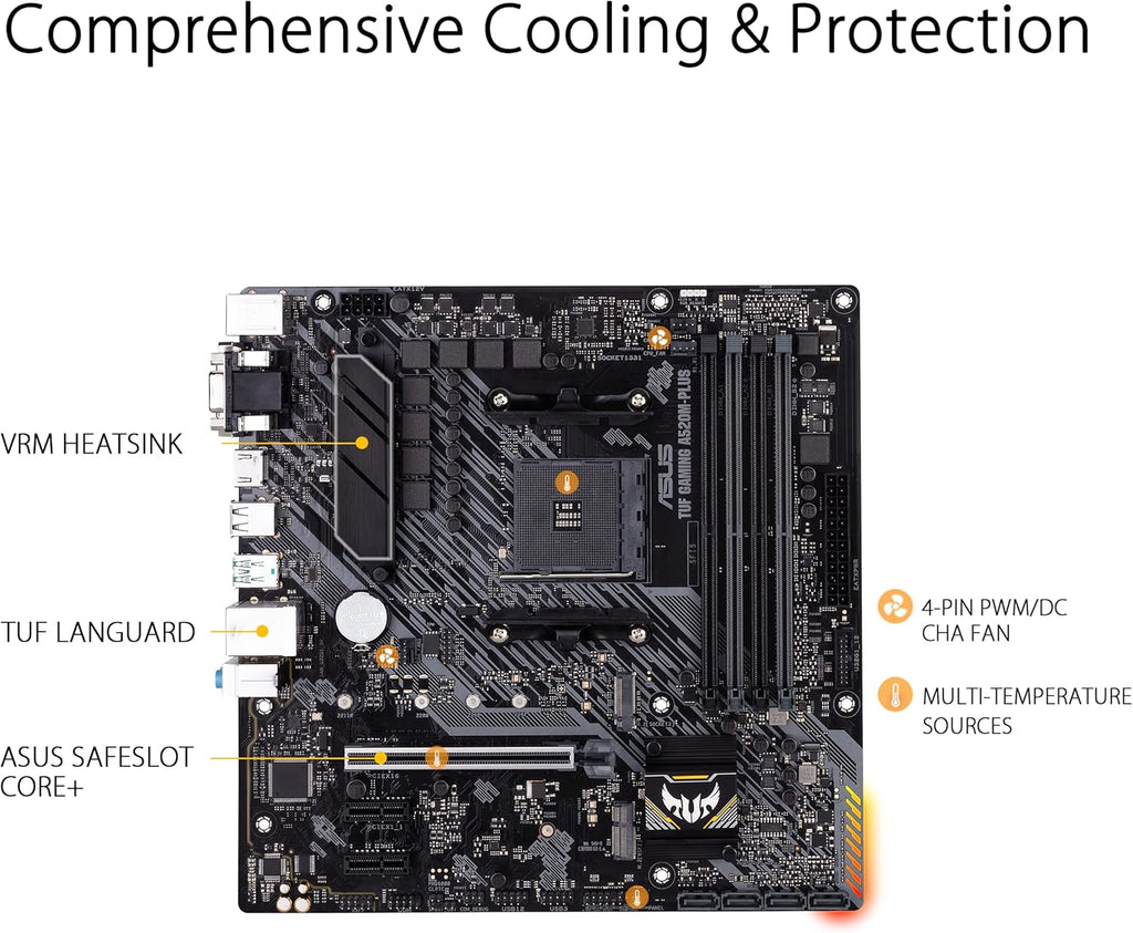 Micro ATX Motherboard with M.2 Support, SATA 6 Gbps, USB 3.2 Gen 2 Type-A W34055
