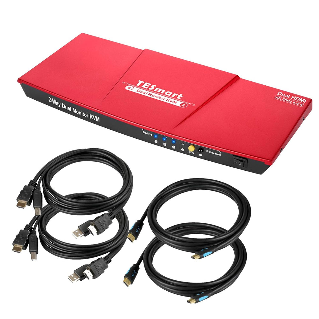 Dual Monitor KVM Switch 2 Port 4K @ 60Hz S475