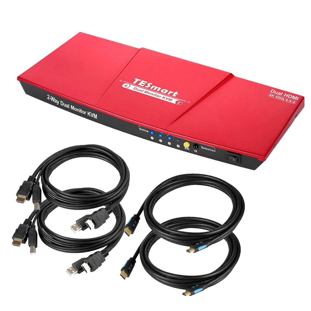 Dual Monitor KVM Switch 2 Port 4K @ 60Hz S475