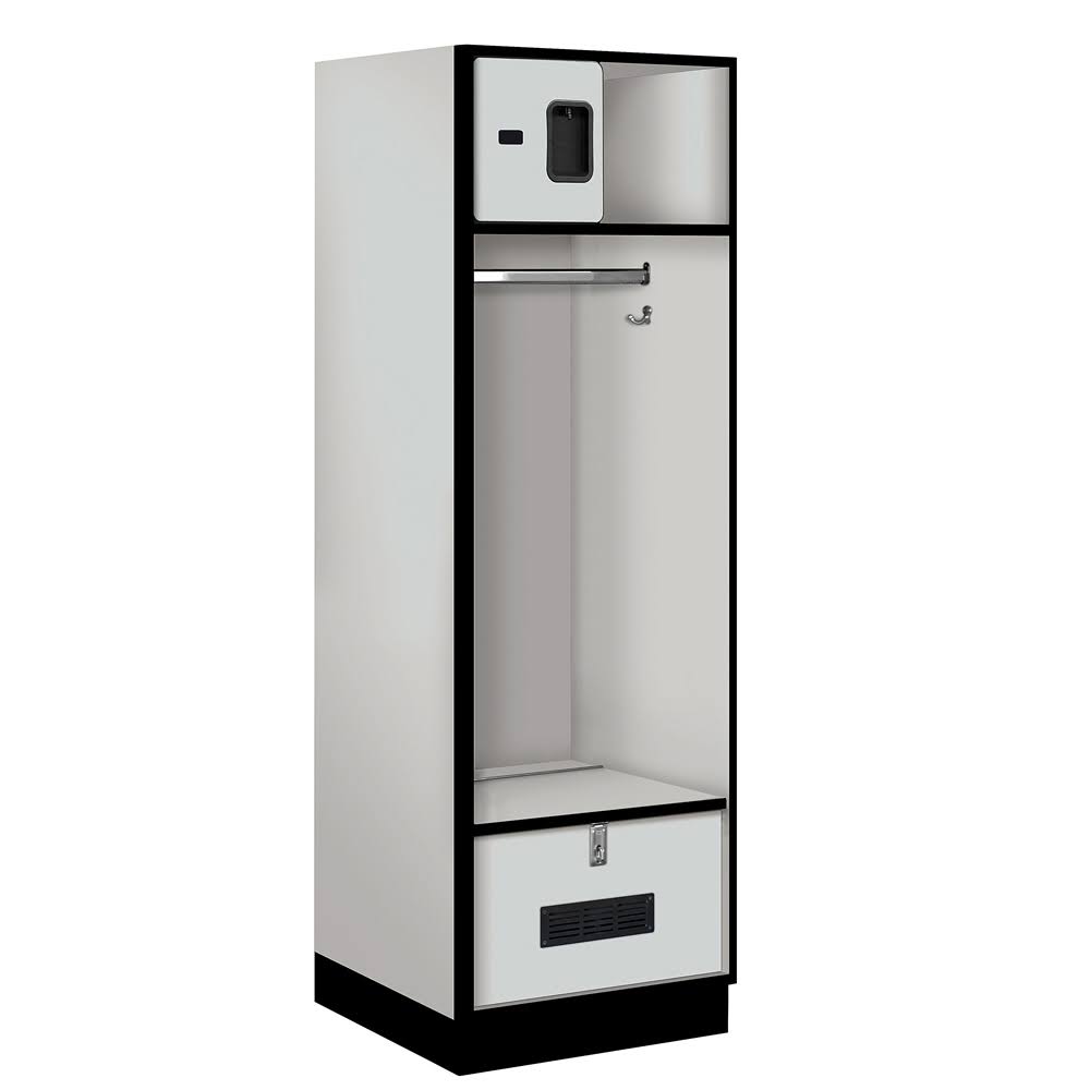 Gray 24 inch Wide Wood Open Access Locker V3436