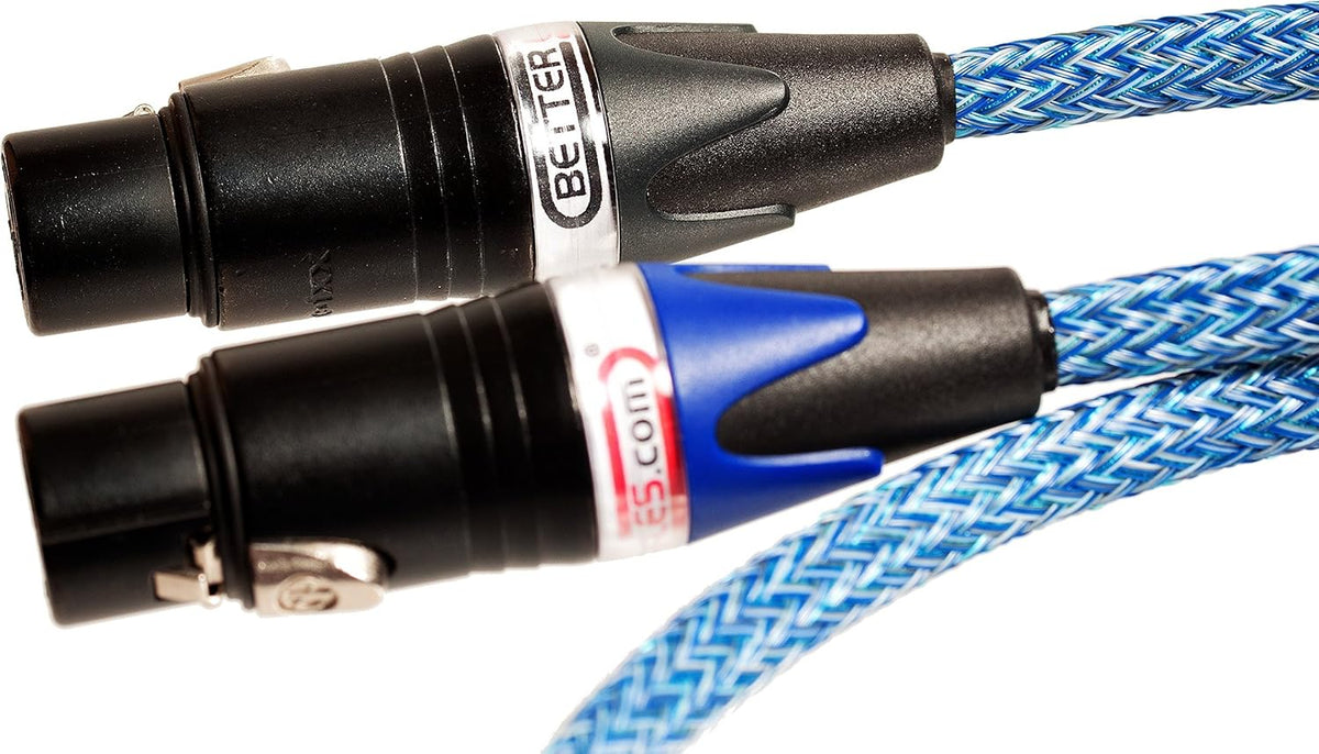 Blue XLR Balanced Audio Cable, Stereo Pair 2 Cables I667
