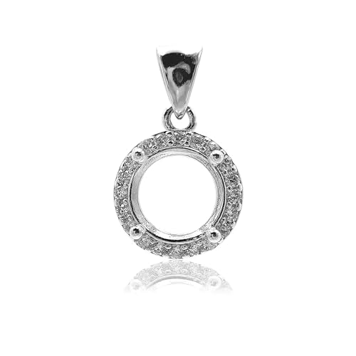 925 Sterling Silver Pendant Blank Prong Settings 4 Claws Jewelry Base Mounting V8931