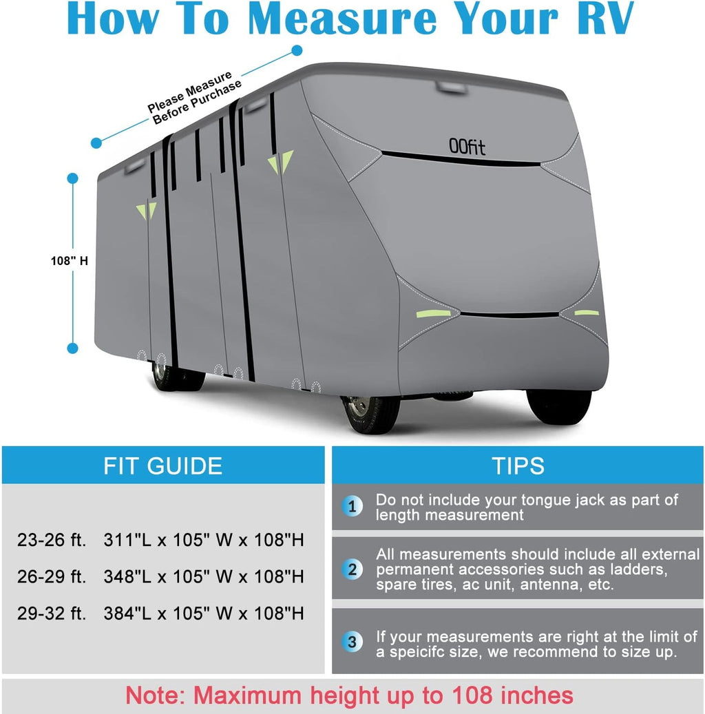 Upgraded 5-ply Class C RV Cover Fits 23'-26' RVs T7347