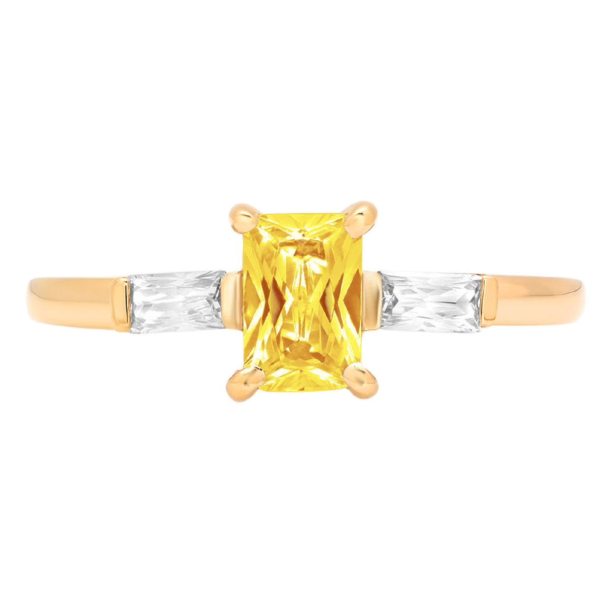 14k yellow gold 3 stone ring size 7 H42585