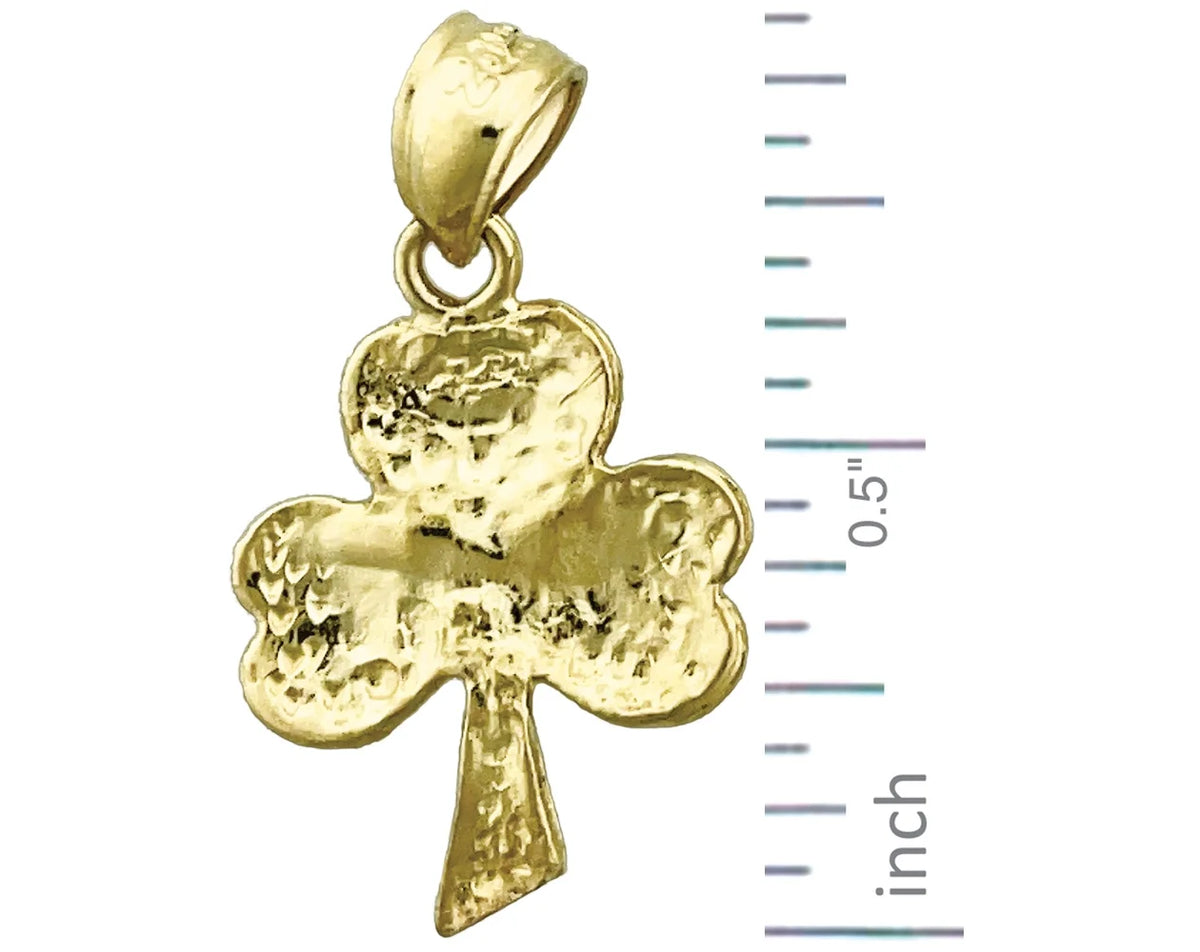 14K Gold Three Leaf Clover Charm S303