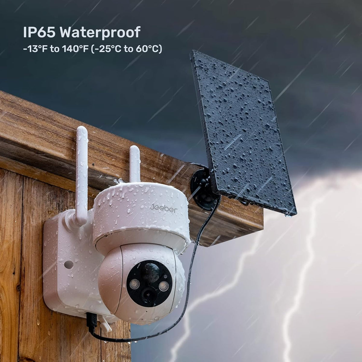 Solar Security Camera Outdoor Wireless WiFi with Spotlight and Siren, 360° PTZ Camera, 15000mAh Battery Solar Powered Camera with 1080P Color Night Vision, PIR Motion Detection, 2-Way Talk, IP65 L3691