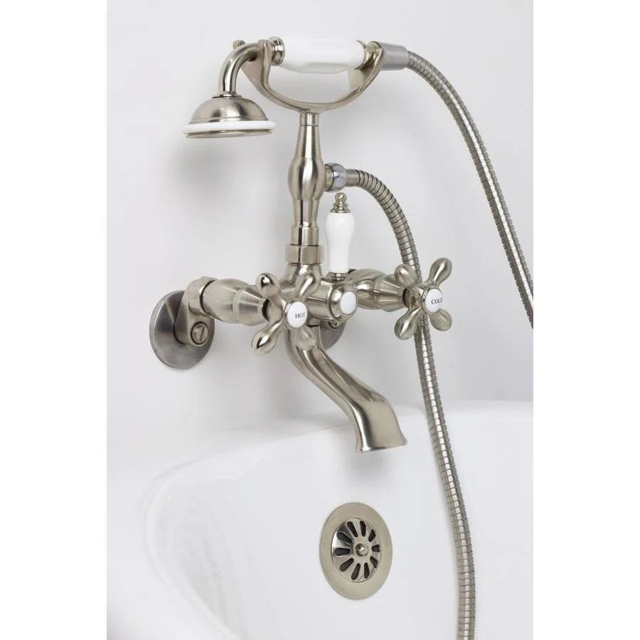 Satin Nickel 2-Handle Wall Mount Bathtub Faucet Q6332
