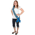 6 Pc Blue and Gold Satin Sash P4953