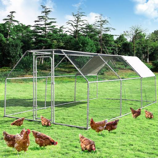 Large Walk in Chicken Coop Run House with Roof Cover Z311