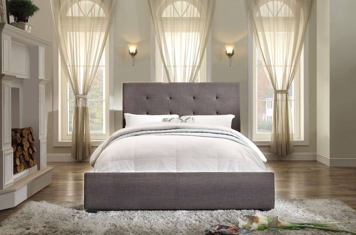 Dark Grey Fabric King Bed P821