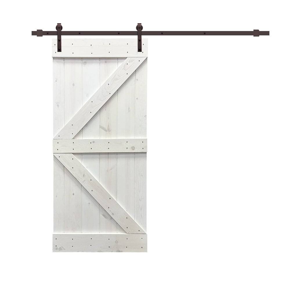 Ocean Blue Stained Wood Interior Sliding Barn Door with Hardware Kit G9256