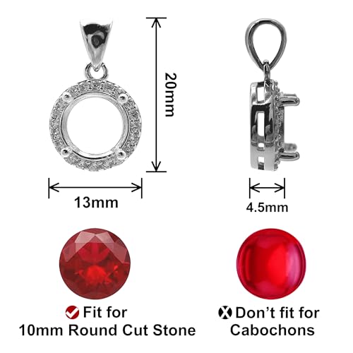 925 Sterling Silver Pendant Blank Prong Settings 4 Claws Jewelry Base Mounting V8931