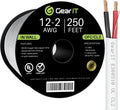 12AWG 250 Feet CL2 Rated 2 Conductors OFC White Speaker Wire Z1872