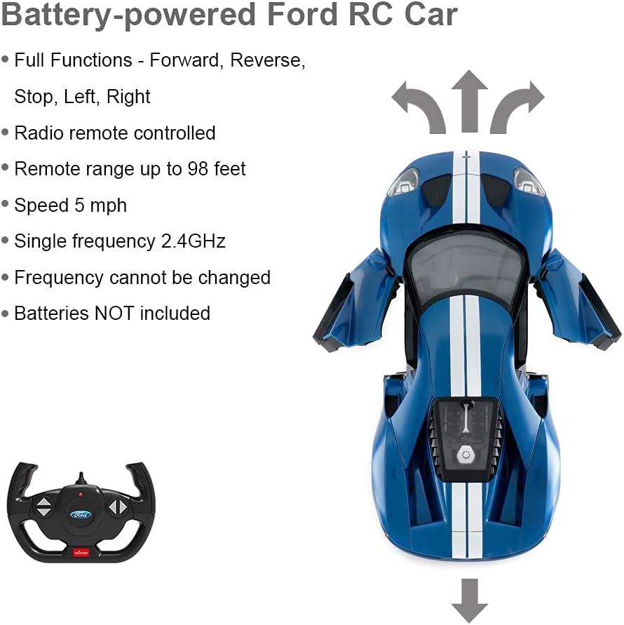 Blue 1/14 Ford GT Remote Control Race Toy Car Pack of 2 Y7082