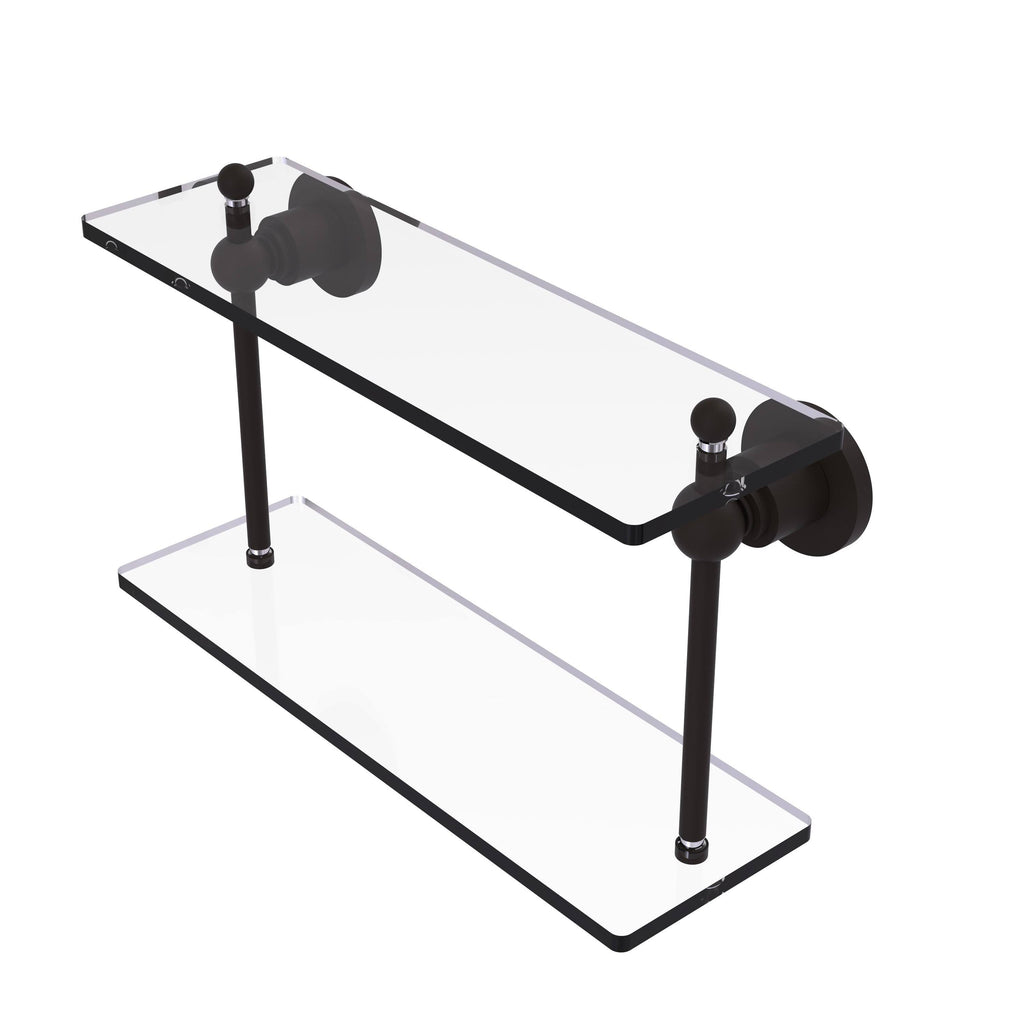 16 inch Two Tiered Glass Shelf Oil Rubbed Bronze X808697