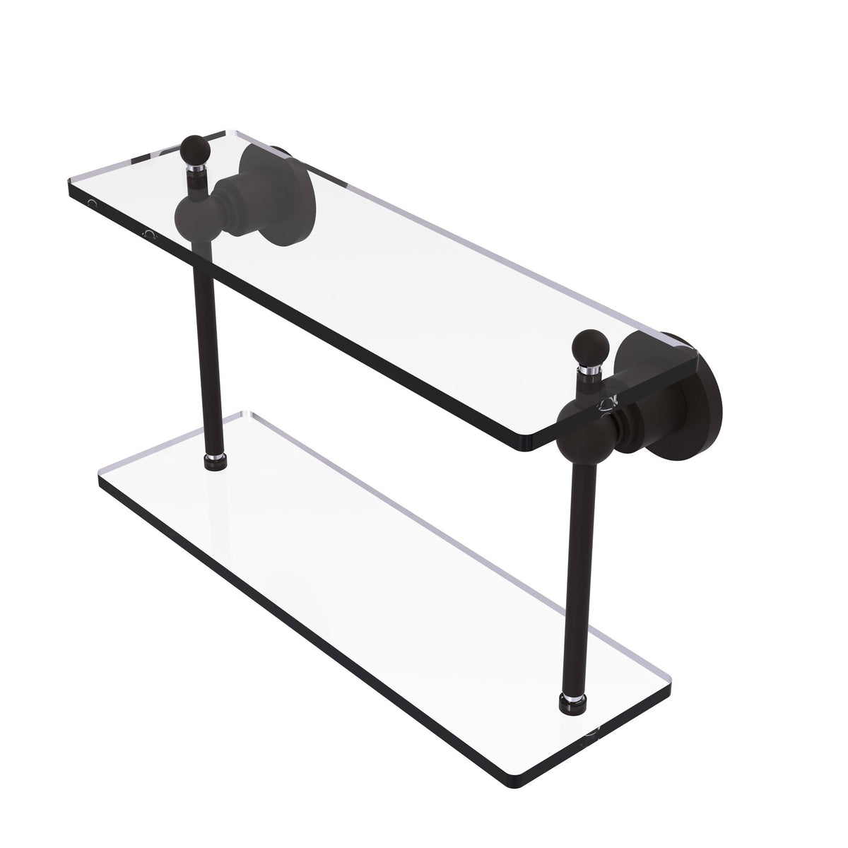 16 inch Two Tiered Glass Shelf Oil Rubbed Bronze X808697