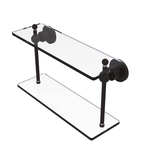 16 inch Two Tiered Glass Shelf Oil Rubbed Bronze X808697
