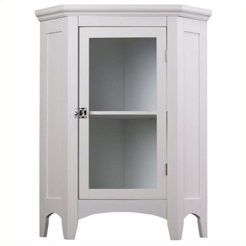 White 1-Door Corner Floor Cabinet M12159
