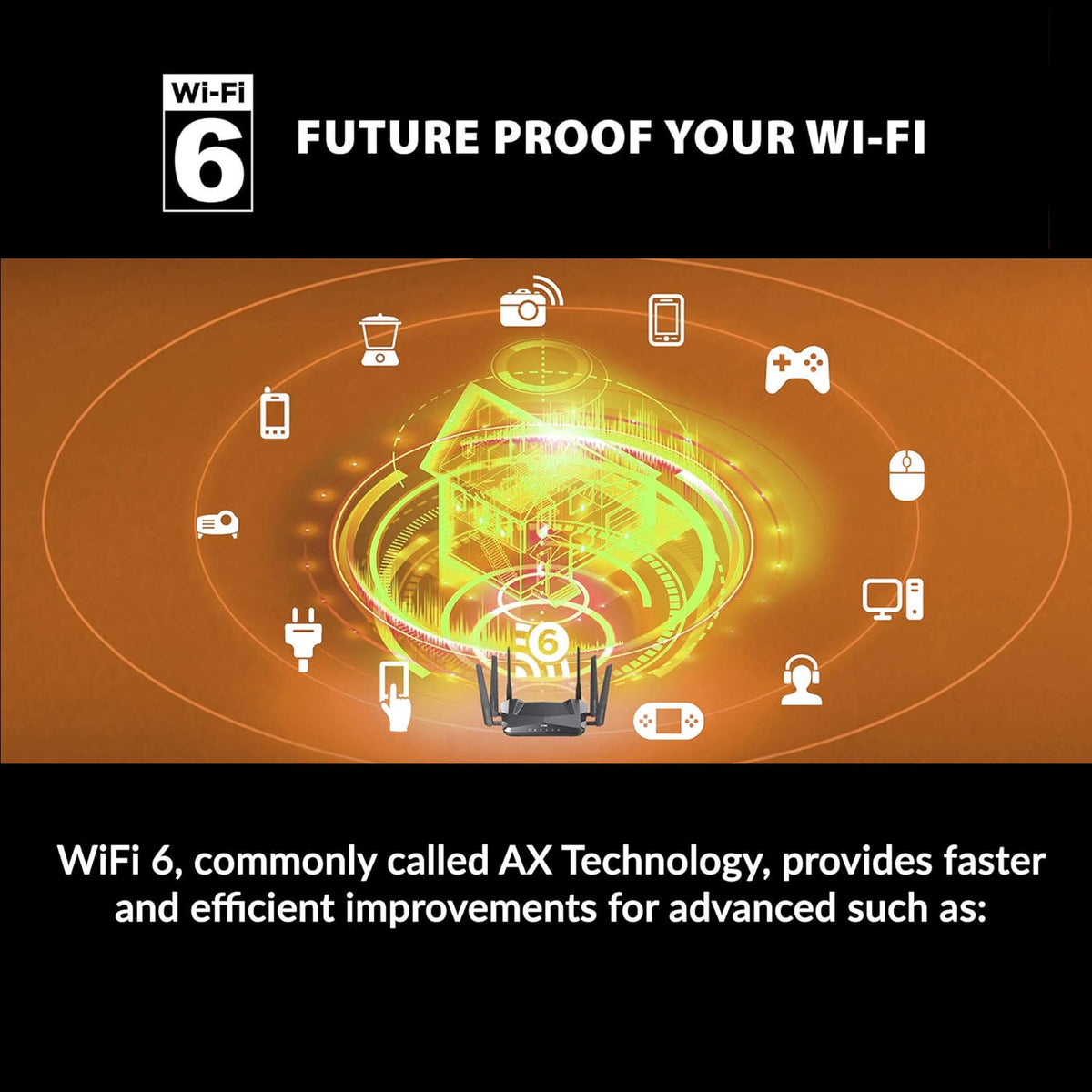 WiFi 6 Router AX4800 Dual Band Gigabit Gaming Internet Network O1583