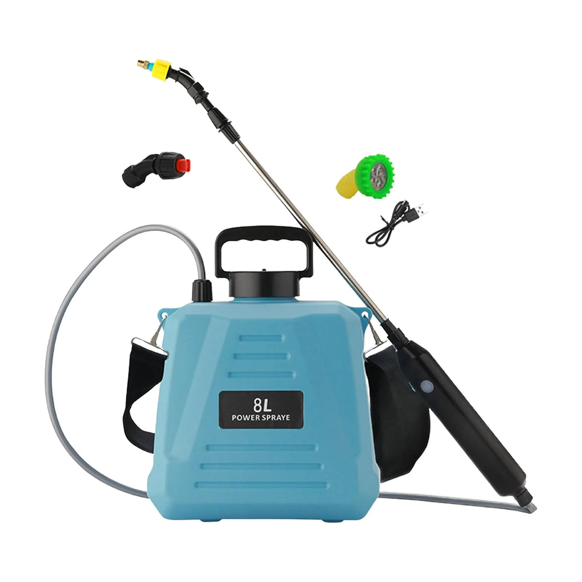 Blue 8 L Electric Garden Sprayer with Shoulder Strap C44621