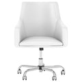 White Leather Box Chair C990926