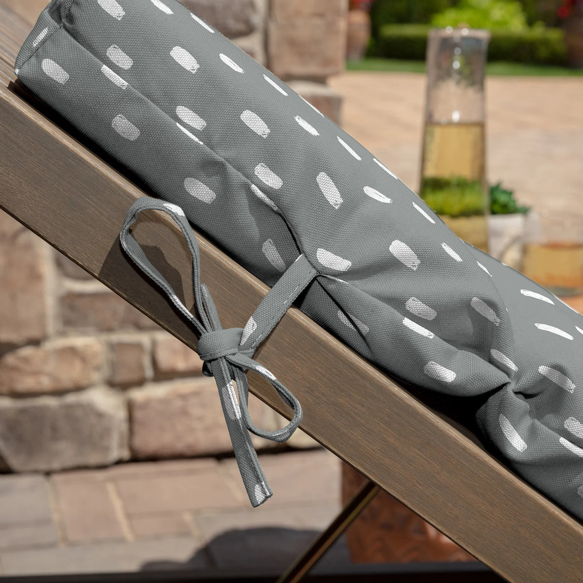Outdoor Chaise Cushion 72 x 21, Stone Grey Dot S88867