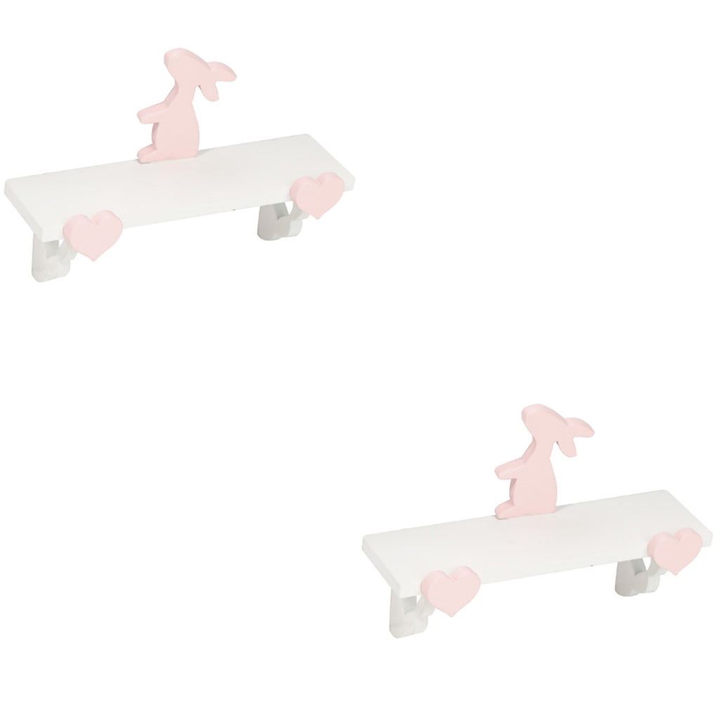Wood Rabbit Wall Rack Doll House 2 Count X86493