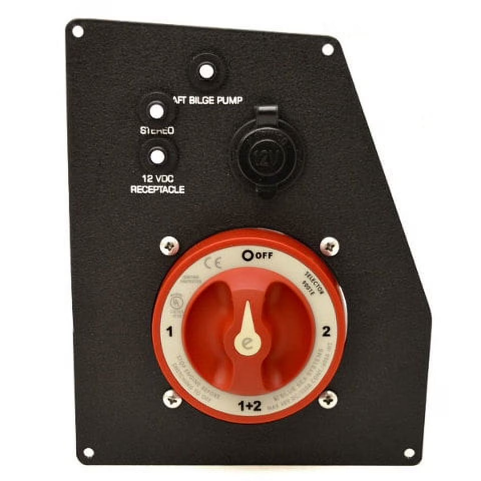 Black Aluminum Boat Battery Switch Panel O73845