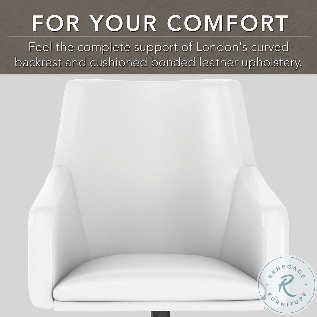 White Leather Box Chair C990926