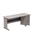 Pewter Desk with 2 Drawer Mobile Pedestal T704