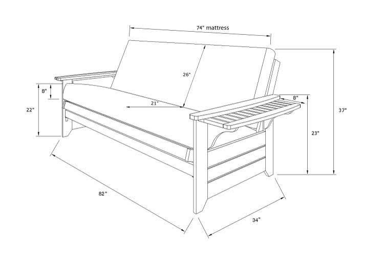 Full Futon with Storage Drawers D2319