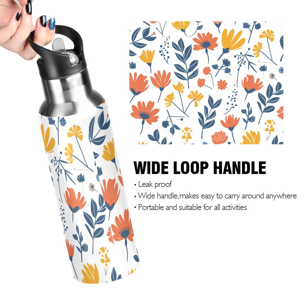 20 oz Insulated Stainless Steel Water Bottle with Straw Lid D1171